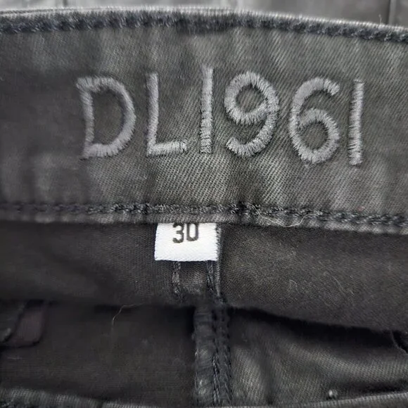 DL1961 Florence Insta Sculpt Epiphany Black Coated Moto Skinny Jean 30 - Picture 5 of 9